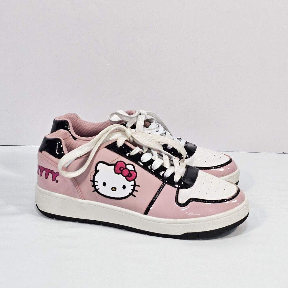 Sanrio Hello Kitty Low Top Lace-Up Sneakers Pink White Black Women’s size 10